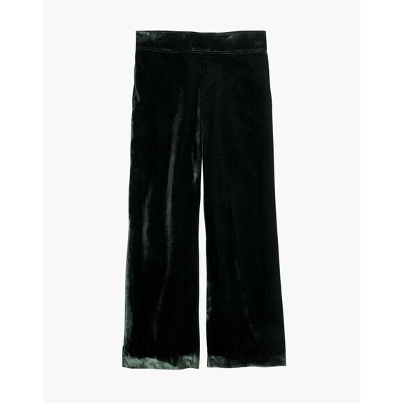 Madewell Smoky Spruce Green Velvet Huston Pull-On Crop Pants M NWT - Picture 11 of 11